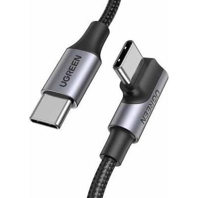 UGREEN USB-C към USB-C кабел за устройства с USB-C порт (100 см) - Ugreen Angled USB-C to USB-C Data Cable 100W (черен) (US334)