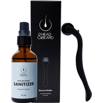 Head and Beard Dermaroller 0.5 mm + Sanitizer 50 ml