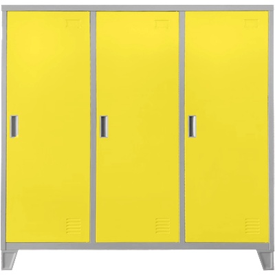 Carmen Метален шкаф Carmen CR-1605-3 JZ - сив / жълт