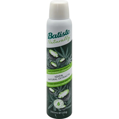 Batiste Naturally Coconut Milk & Hemp Seed Oil suchý šampon pro objem vlasů 200 ml
