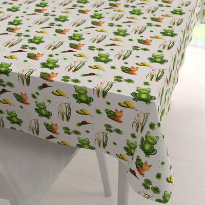 Biante bavlna obdĺžnikový obrus Sandra SA-609 Žabky a slimáky na bielom 120x180 cm