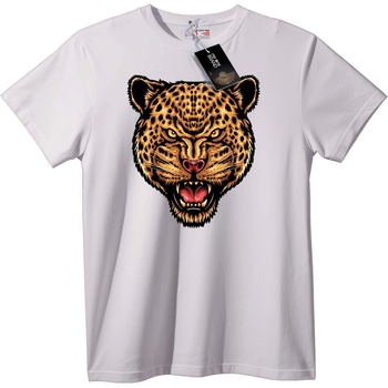 NOONEBRAND Тениска с глава на леопард - 2XL, Black