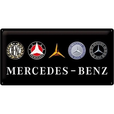 Plechová ceduľa Mercedes-Benz - Logos, 25 x 50 cm