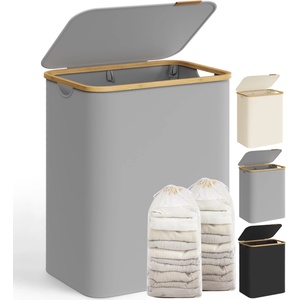 SONGMICS 130L Oxford Fabric Laundry Basket with Lid with 2 Compartments - LCB513G01V1 (LCB513G01V1) - boombuy - 45,69 лв
