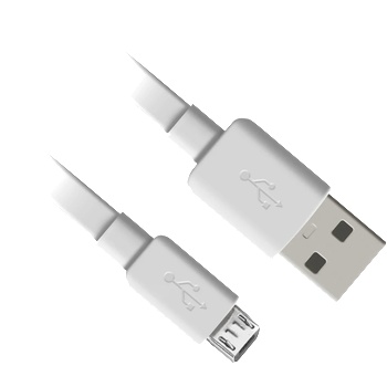 Image 1 of Bravas Кабел за данни/зареждане, USB - Micro Type B, 1м, бял