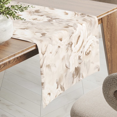 Biante bavlna behúň Sandra SA-519 Pivonky na béžovom 35x160 cm