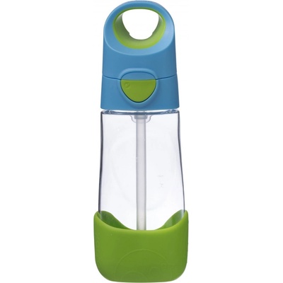 b.box Láhev s brčkem modro/zelená 450 ml