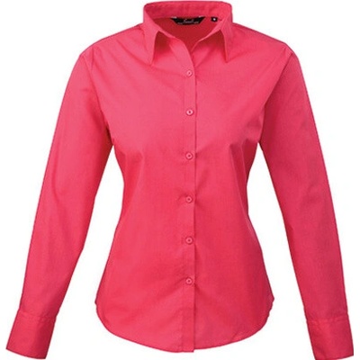 Premier Workwear Dámska košeľa s dlhým rukávom PR300 Hot Pink