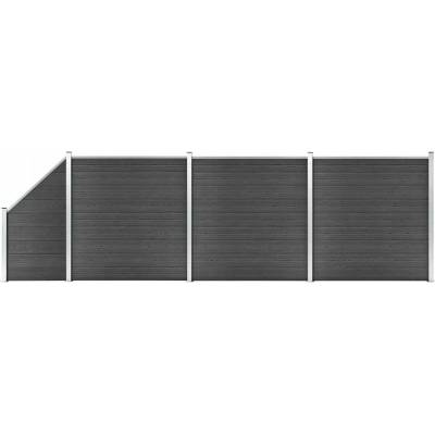 Nabytek XL Set plotového dílce WPC 619 x (105–186) cm černý