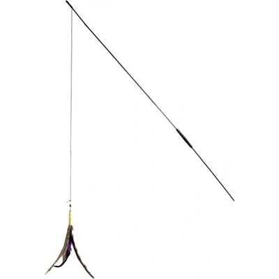 Flamingo Toy Jonathan Dangler Black - играчка за котки, въдичка с пера - 1 бр, Белгия - 46748