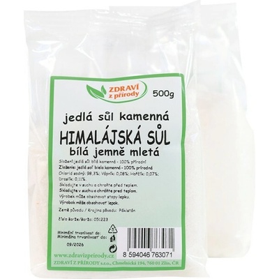 Zdraví z přírody HIMALÁJSKA soľ biela jemná 500 g