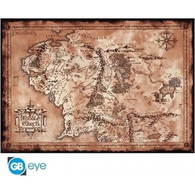 Plakát The Lord of the Rings - mapa Středozemě - 91,5 × 61 cm (ABYDCO224)