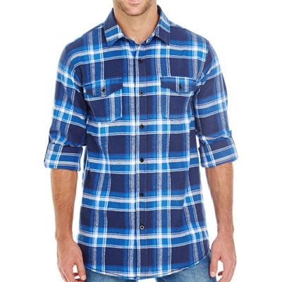 Burnside pánská flanelová košile blue-white BU8210