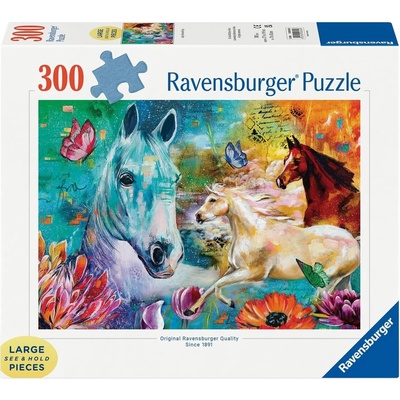 Ravensburger Пъзел Ravensburger от 300 XXL части - Трите коня (7012000824)