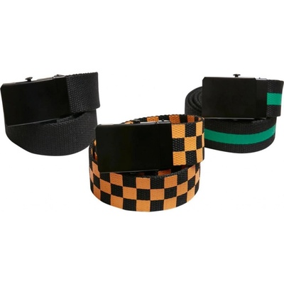 Urban Classics Urban Classics pánský opasek Belts Trio Kids Černá/bodegaZelená/magicmango