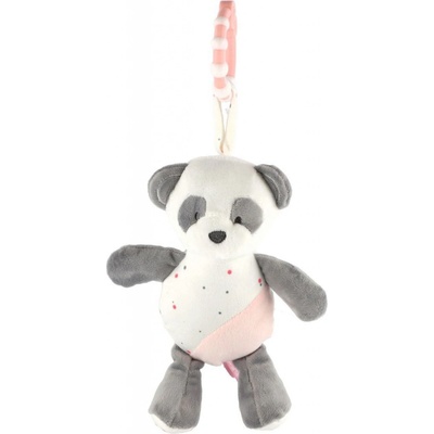 Tulilo závesná plyšová hračka s melódiou Macko Panda 24 cm ružový