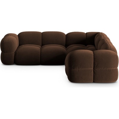 Cosmopolitan Design Тъмнокафяв кадифен ъглов диван Loretto - Cosmopolitan Design (COS_COR_120_F1_LORETTO3)