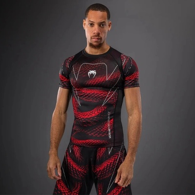 VENUM Рашгард Venum Matupa Short Sleeve Rashguard - Black/Red/Silver - XL
