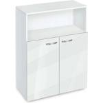 Bogdan Furniture G Етажерка BM-Ava-3 с вратички, бял гланц с бяло гладко