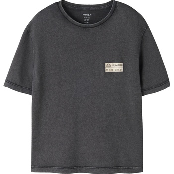 NAME IT Детска тениска Name it Kid's Fandel S/S Top T-shirt - Black / Pure Cashmere Patch - размер 92 (EU) (704-6375-0111)
