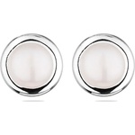 Swan Сребърни обици със сладководни бели перли IE0320W Swan
