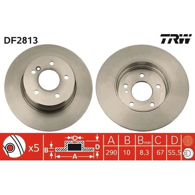 Brzdový kotúč TRW DF2813