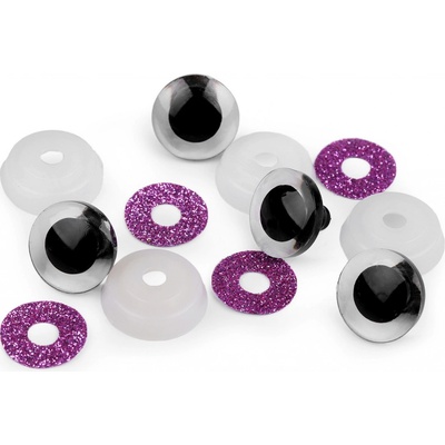 Prima-obchod Oči glitrové s pojistkou Ø20 mm, barva 4 fialová