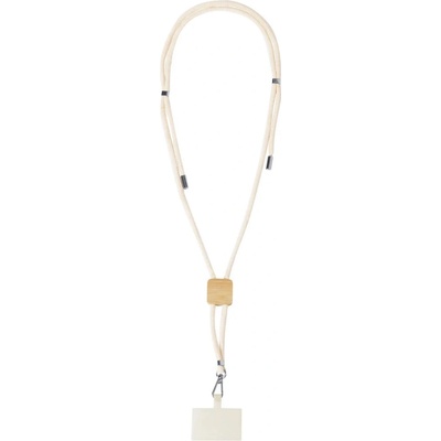 Šňůrka na krk Cohol Neck lanyard s držákem na mobilní telefon, čtverec: přírodní