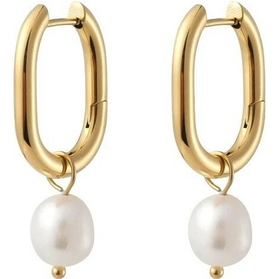 ORNAMENTI Pozlacené náušnice Mini Pearl Square gold NI800163