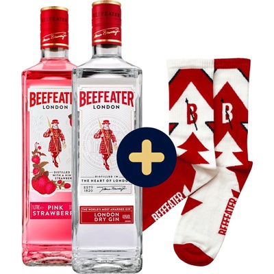 Beefeater Gin + Pink + dámske ponožky (set 1 x 1 l, 1 x 1 l)