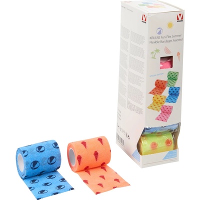 KRUUSE Obinadlo elast. Fun-Flex 7,5 cm x 4,5 m Summer mix 10 ks