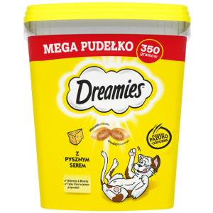Dreamies Mega Box 350 g - допълнителна храна за възрастни котки, с вкусно сирене