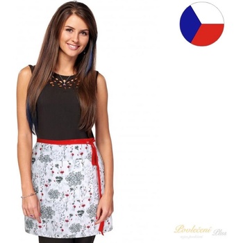 Bellatex zástěra Dita do pasu větvičky šedé