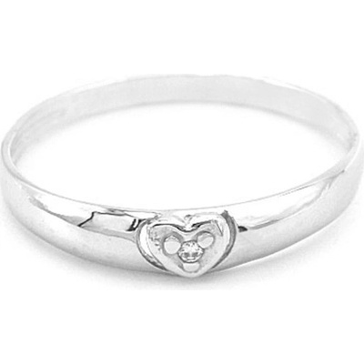 B&B Goldinvestic Zlatý srdíčko se zirkonem bílé zlato N3414