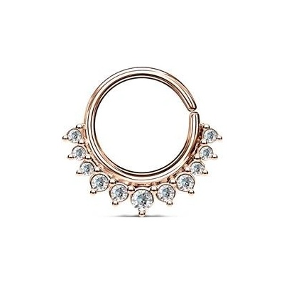 Šperky4U Septum piercing do nosu ucha kruh s čirými zirkony N01171-RD