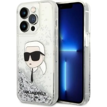 KARL LAGERFELD iPhone 14 Pro 6, 1" silver hardcase Glitter Karl Head (KLHCP14LLNKHCH)