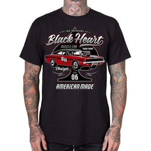 Black heart мъжка тениска с щампа BLACK HEART - CHARGER - Black - 20924
