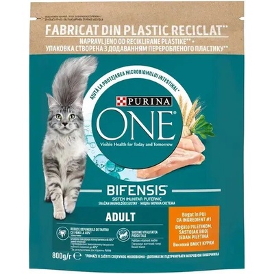 ONE ADULT, суха храна котки в зряла възраст, с пиле и пшеница, 800г