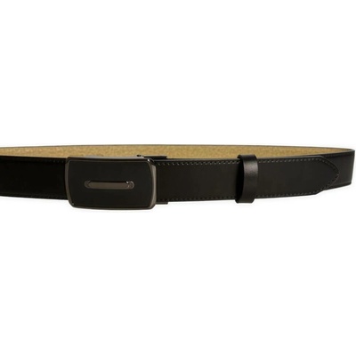 Belts 35-020-A19 pánský luxusní kožený společenský opasek s plnou sponou černý