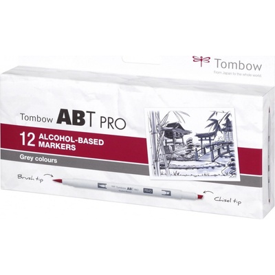 Tombow ABT PRO Gray colours 12 ks ABTP-12P-3