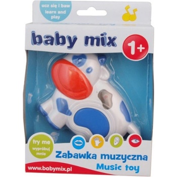 Baby Mix hrkacia hračka so zvukom KRAVIČKA biela