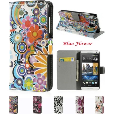 HTC Desire 610 Printed Wallet Кожен Калъф + Протектор