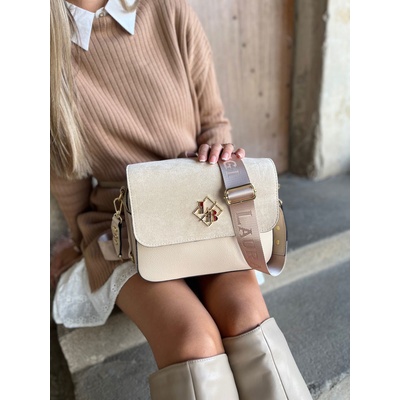 Laura Biaggi Dvojpriehradková crossbody kabelka DX-JS170-cream