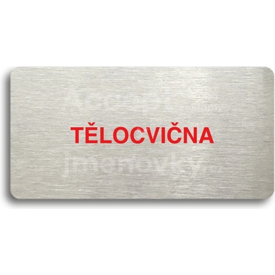 ACCEPT Piktogram TĚLOCVIČNA - stříbrná tabulka - barevný tisk bez rámečku