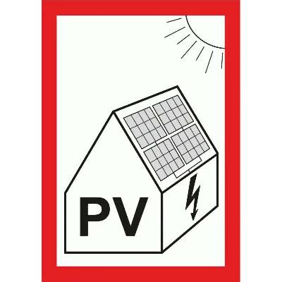 štítek PV symbol pro fotovoltaiku A7