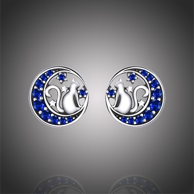 Grace Silver Jewellery stříbrné se zirkony Georgina kočka E-SCE880 stříbrná