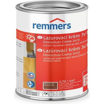 REMMERS HOLZSCHUTZ-CREME NA DŘEVO OŘECH 0,75L