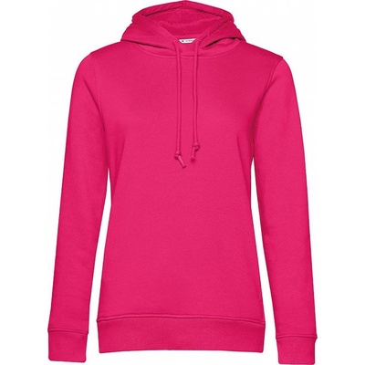 B&C dámská mikina s kapucňou Organic women tmavo ružová