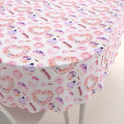 Biante oválný ubrus PML-037 Růžová cukrárna 140x220 cm