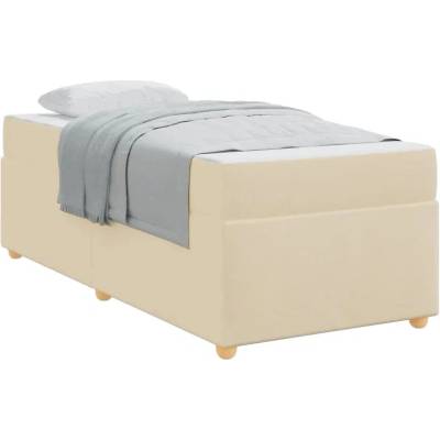 zahrada-XL 3399333 Rám postele s matrací Krémová textil
